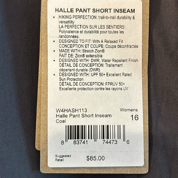 NWT Prana HALLE trail and travel pant, in coal, size 16 - Picture 3 of 9
